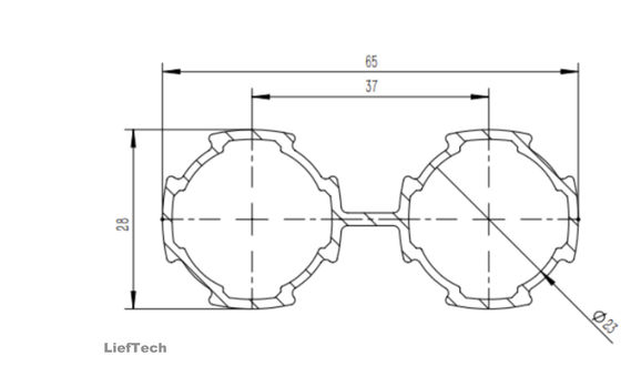 6063-T5 โลหะอัลลูมิเนียม Lean Pipe Double Connection การประกอบง่าย